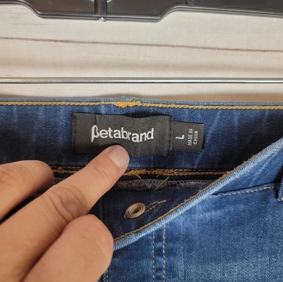 BETABRAND PULL ON Boot-Cut 4-Pocket Yoga Denim Pants, sz Large - Picture 9 of 16